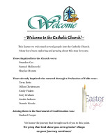 Welcome to the Catholic Church