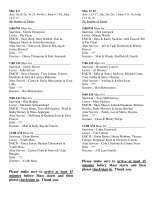 May 2024 Ministry Schedule