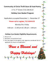 Holiday Care Basket Project Flyer