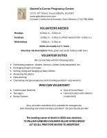 Gabriel's Corner Volunteer Needed