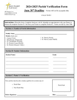 Parish Verification Form '24 '25