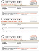 Christ Our Life Bus Trip Registration Form