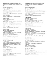 September Ministry Schedule